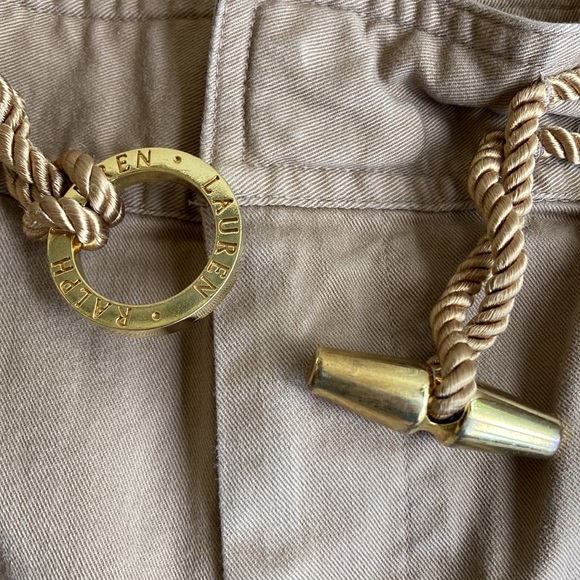 Lauren by Ralph Lauren High Waist Khaki Shorts - Picture 3 of 7